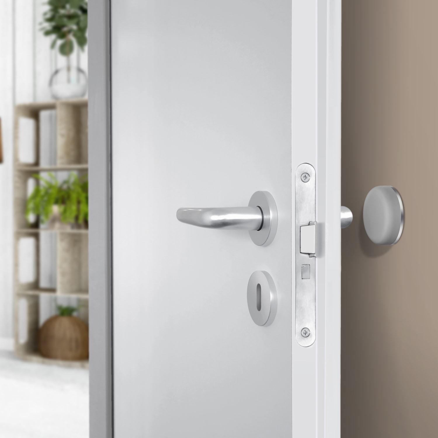 brushed stainless steel door stop