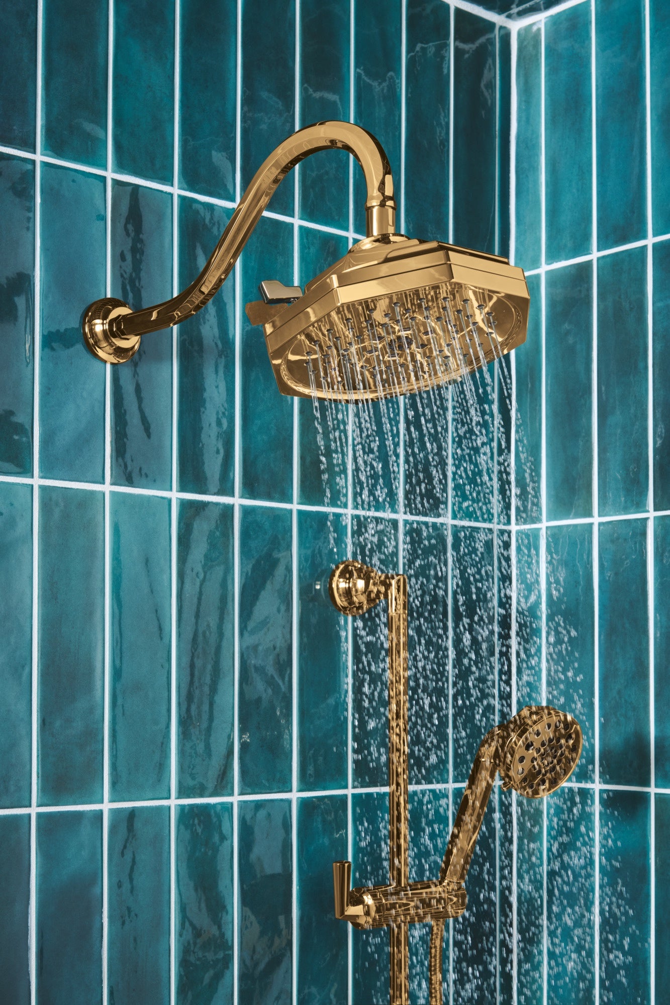 polished gold shower arm