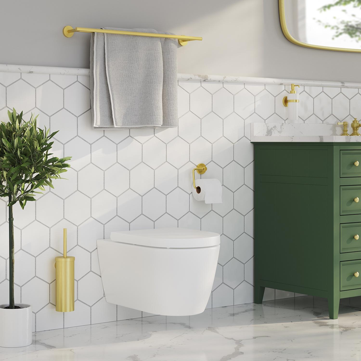 brushed brass toilet roll holder