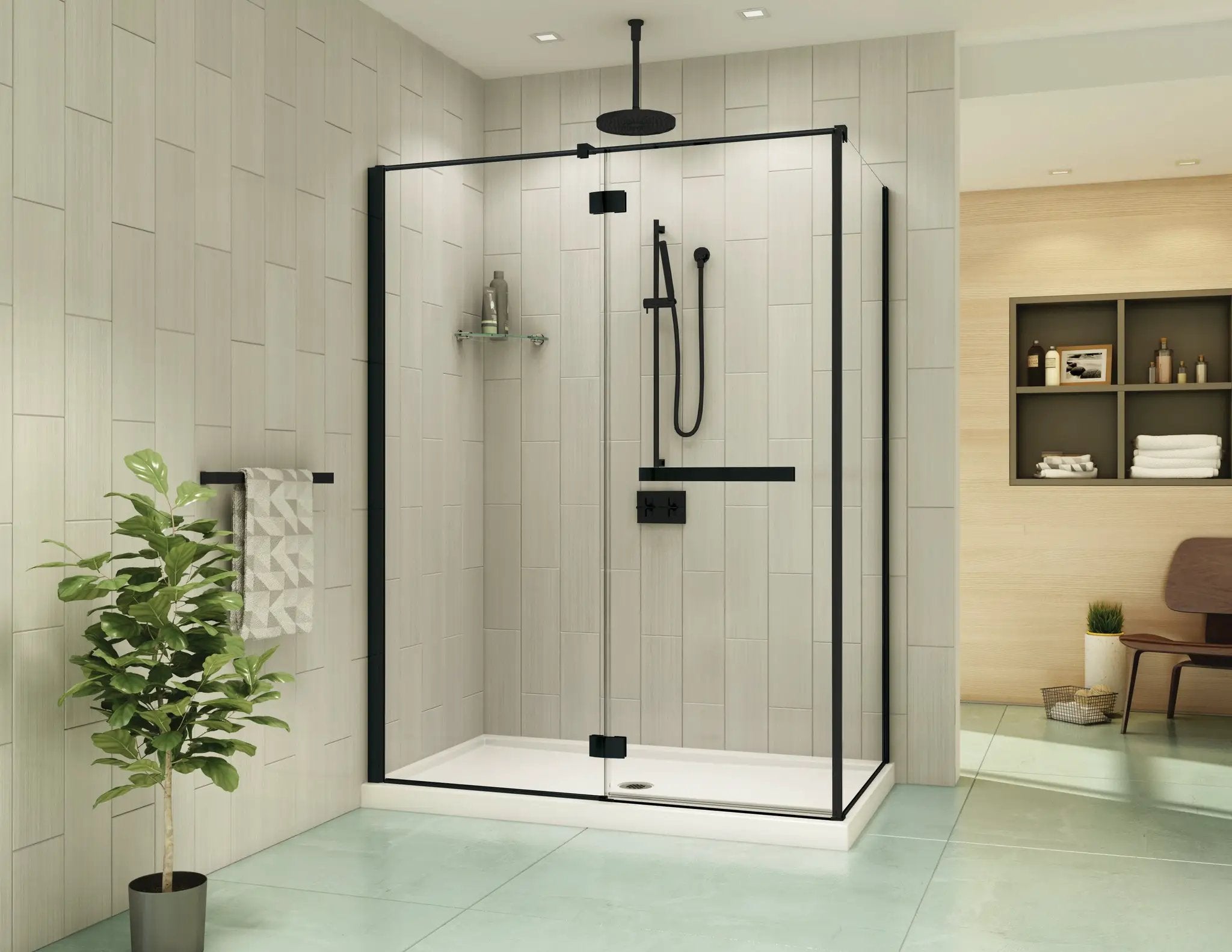 matte black shower door