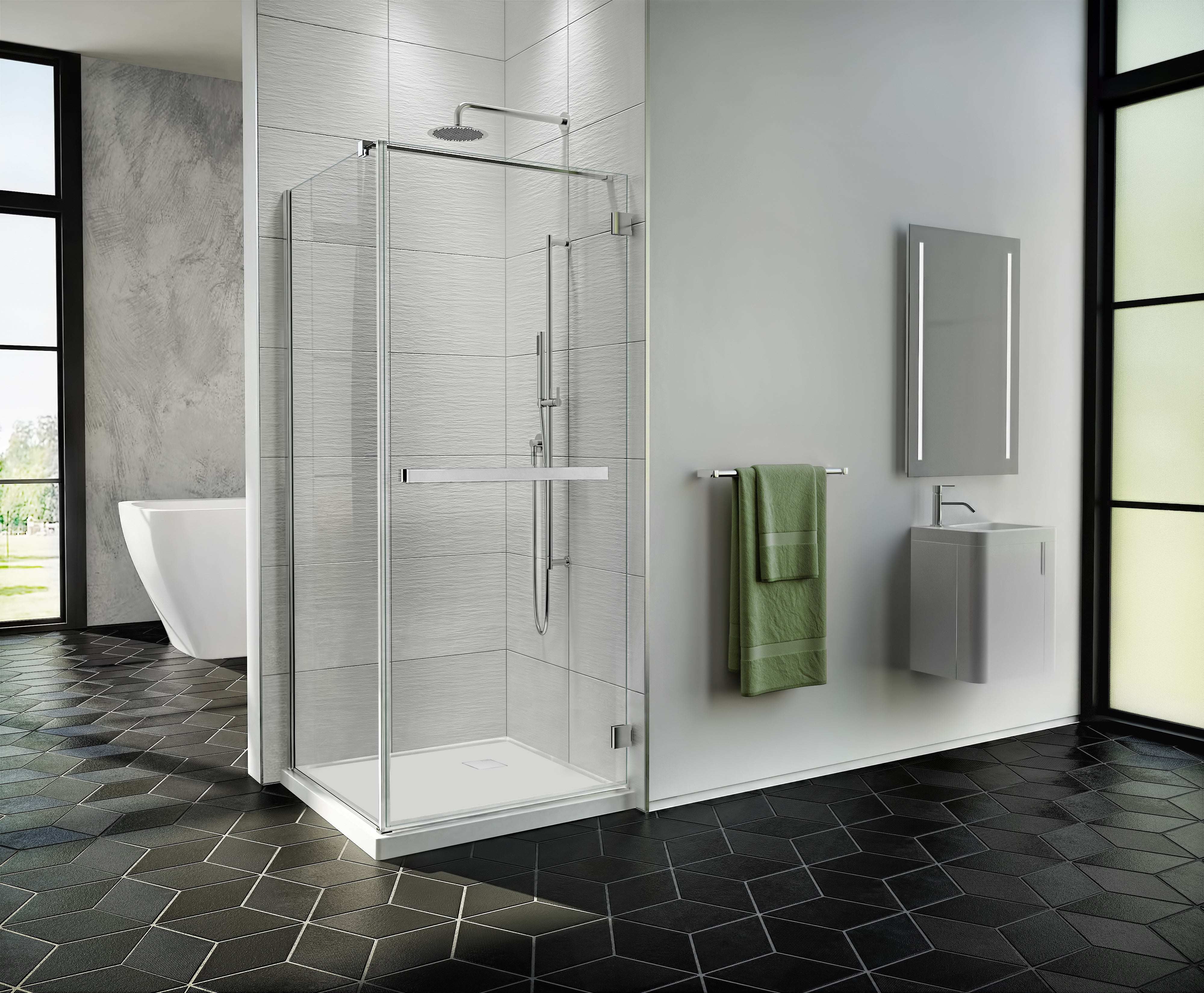 chrome shower door