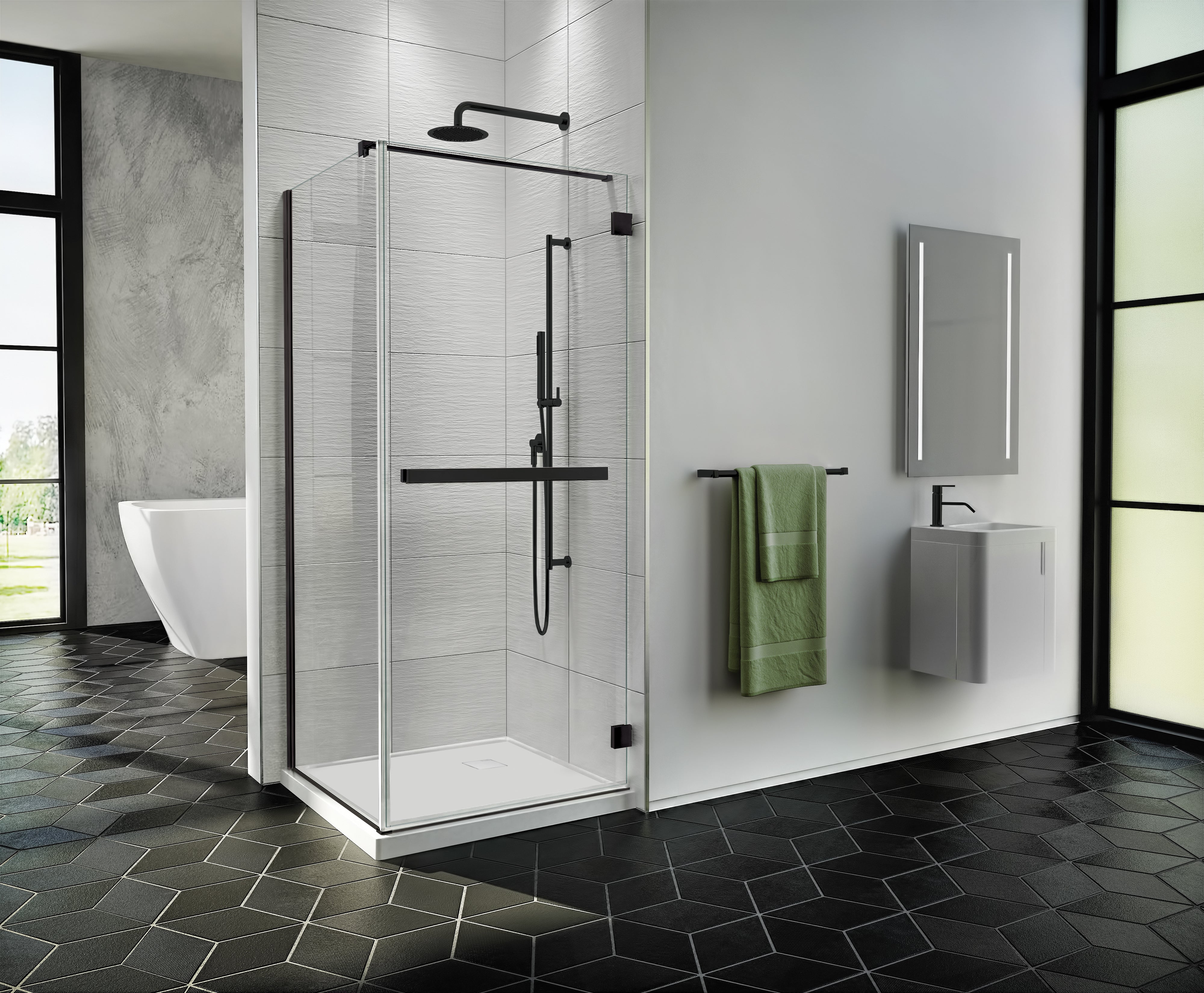 matte black shower door