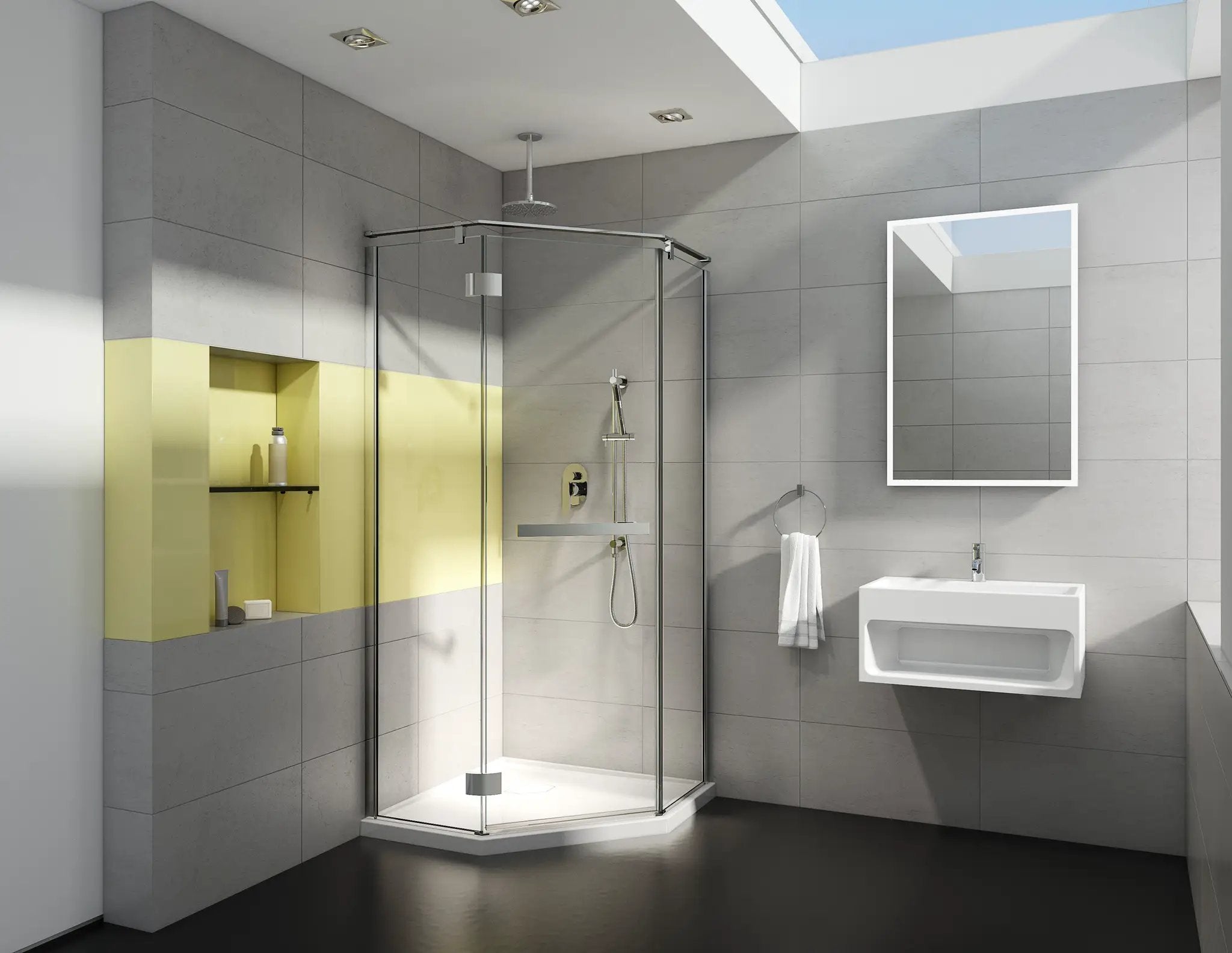 chrome shower door