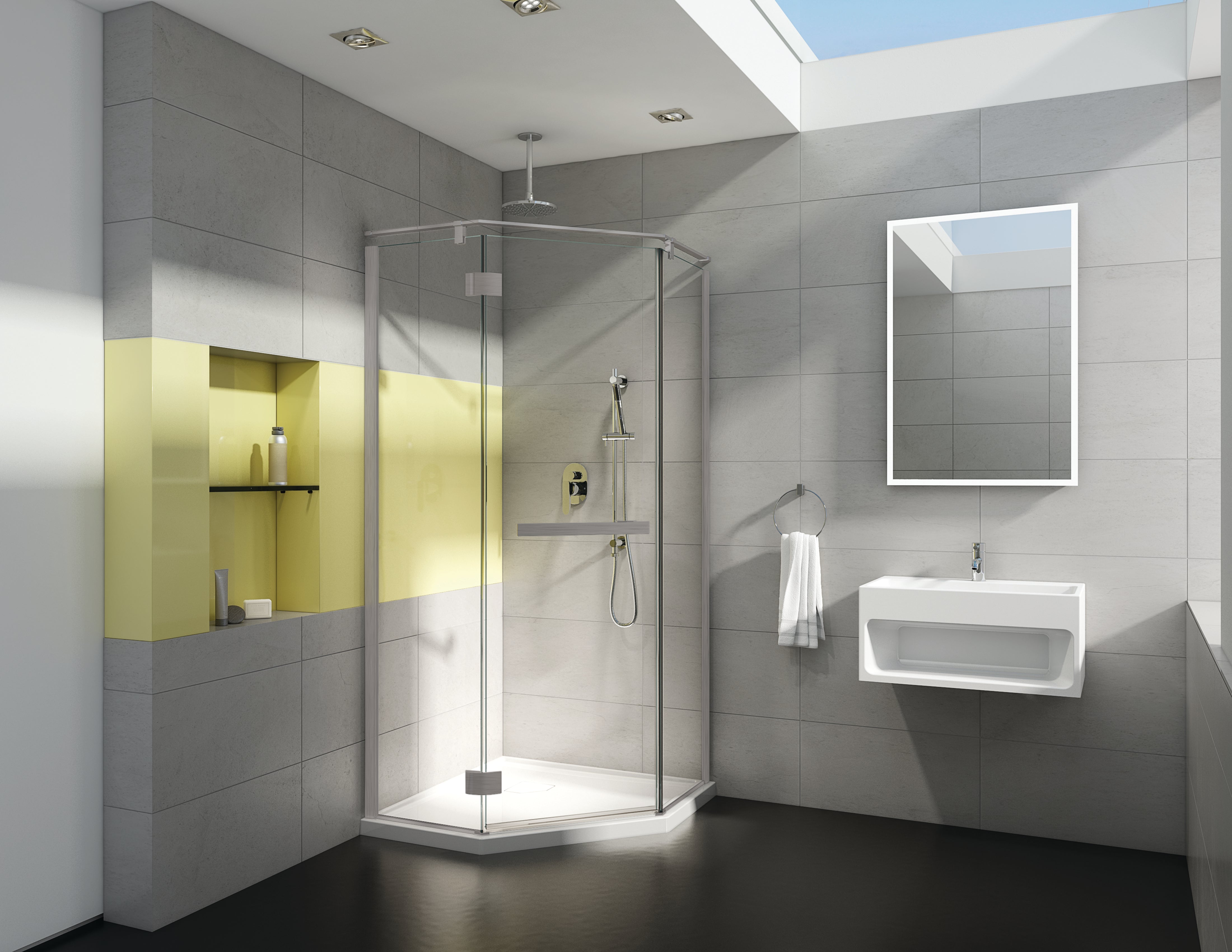 brushed nickel shower door