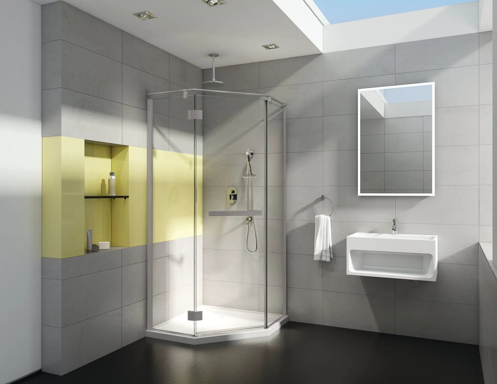 brushed nickel shower door