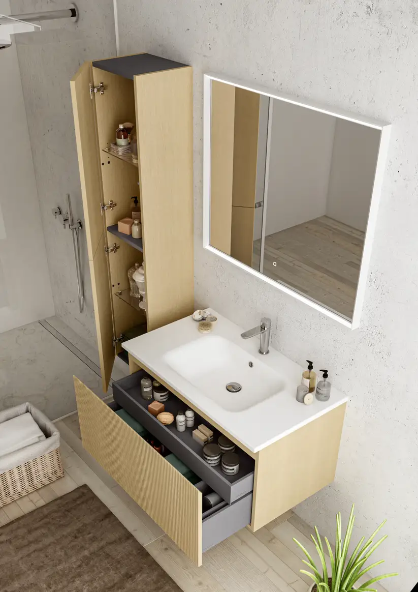 natural oak vanity