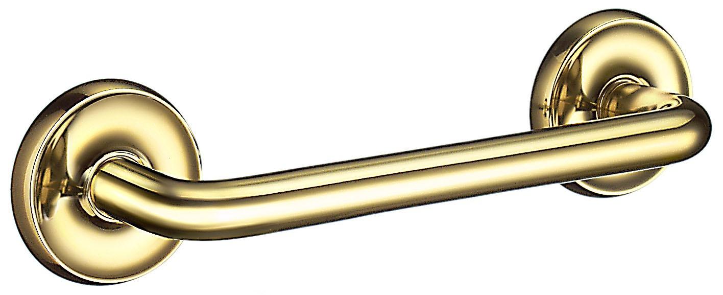 polished brass grab bar