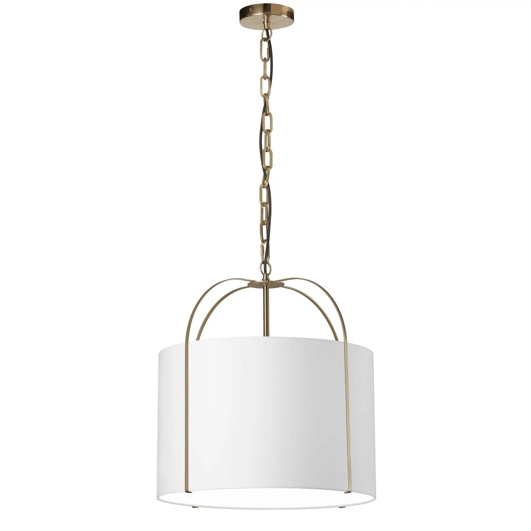 Dainolite 1 Light Incandescent Pendant with White Shade by Dainolite