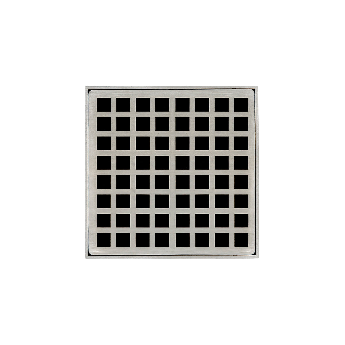 Infinity Drain 5" x 5" QD 5 Complete Kit with Squares Pattern Decorative Plate with PVC Drain Body, 2" Outlet
