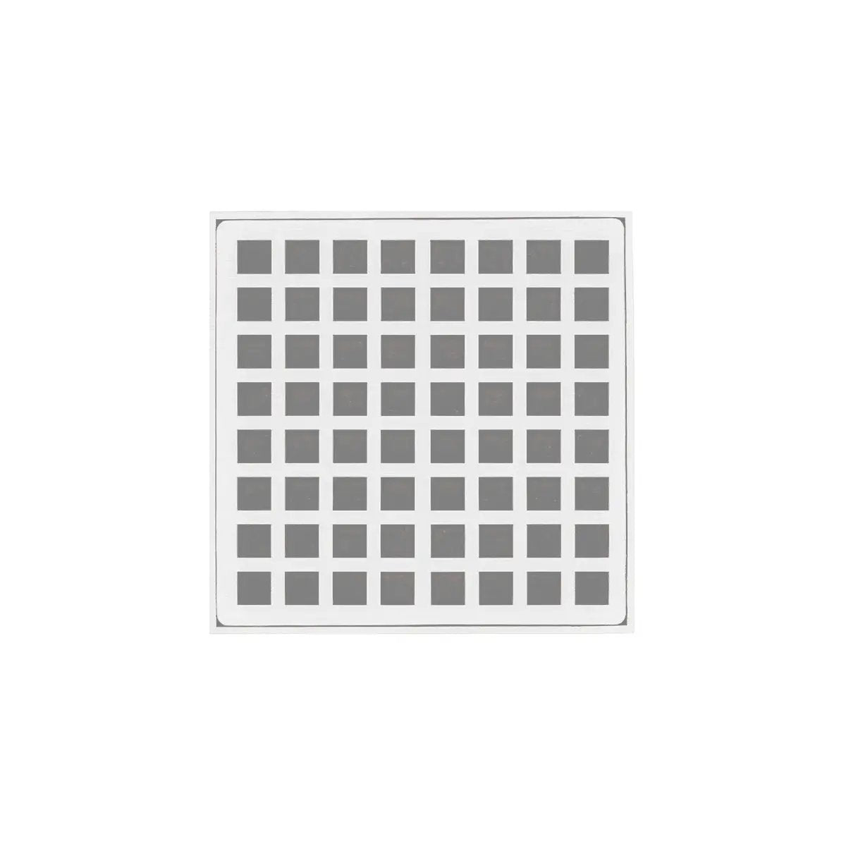 Infinity Drain 5" x 5" QD 5 High Flow Complete Kit with Squares Pattern Decorative Plate with Cast Iron Drain Body, 3" No-Hub Outlet by Infinity Drain