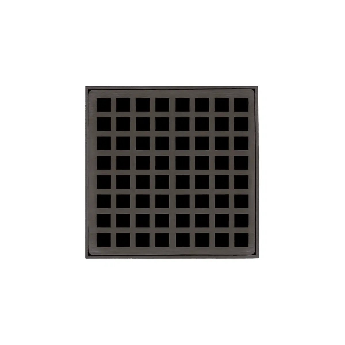 Infinity Drain 5" x 5" QD 5 High Flow Complete Kit with Squares Pattern Decorative Plate with Cast Iron Drain Body, 3" No-Hub Outlet by Infinity Drain