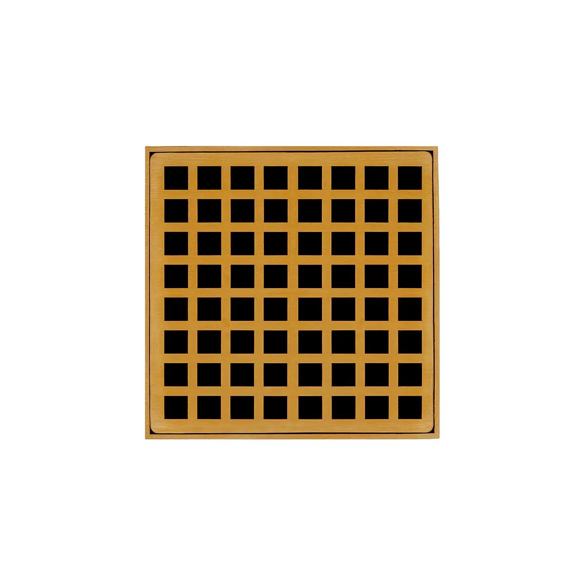 Infinity Drain 5" x 5" QD 5 High Flow Complete Kit with Squares Pattern Decorative Plate with Cast Iron Drain Body, 3" No-Hub Outlet by Infinity Drain