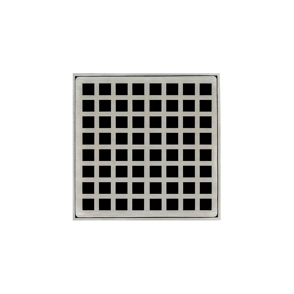 Infinity Drain 5" x 5" QD 5 High Flow Complete Kit with Squares Pattern Decorative Plate with Cast Iron Drain Body, 3" No-Hub Outlet by Infinity Drain