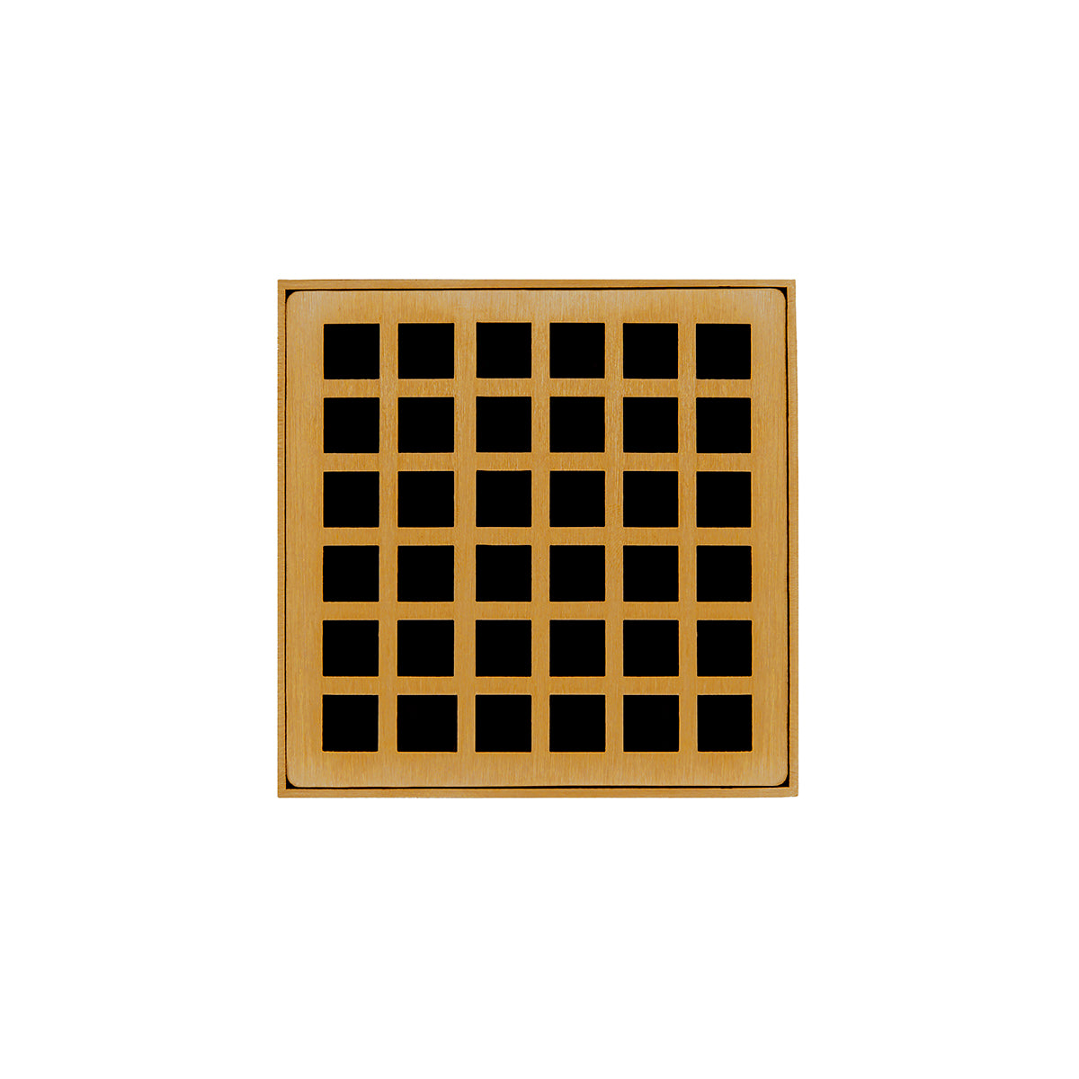 Infinity Drain 4" x 4" QDB 4 Complete Kit with Squares Pattern Decorative Plate with PVC Bonded Flange Drain Body, 2", 3" and 4" Outlet by Infinity Drain