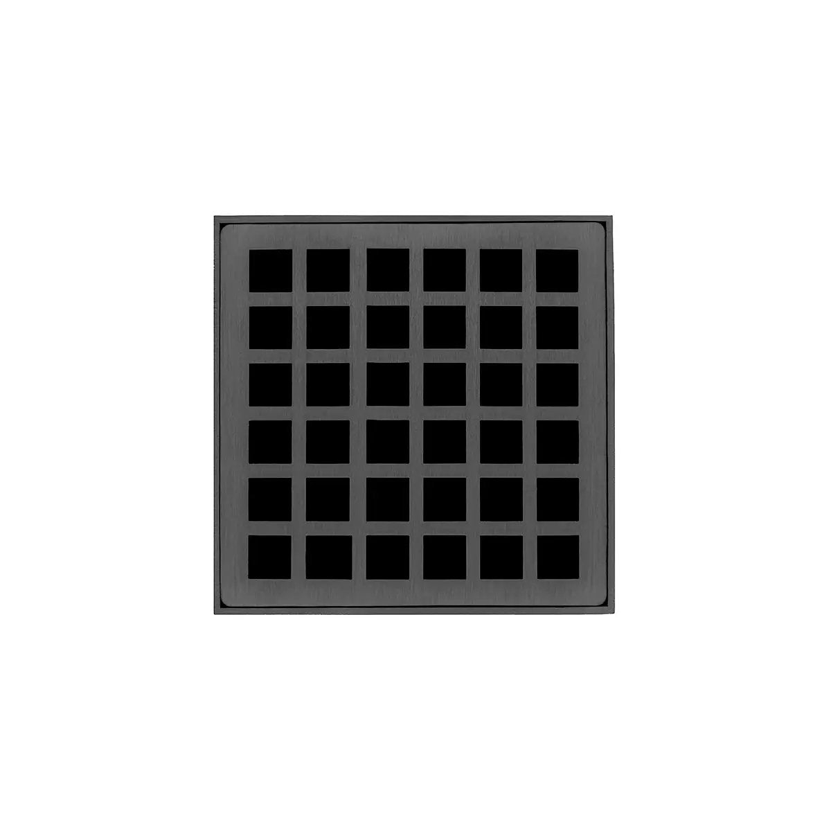 Infinity Drain 4" x 4" QDB 4 Complete Kit with Squares Pattern Decorative Plate with Stainless Steel Bonded Flange Drain Body, 2" No Hub Outlet by Infinity Drain