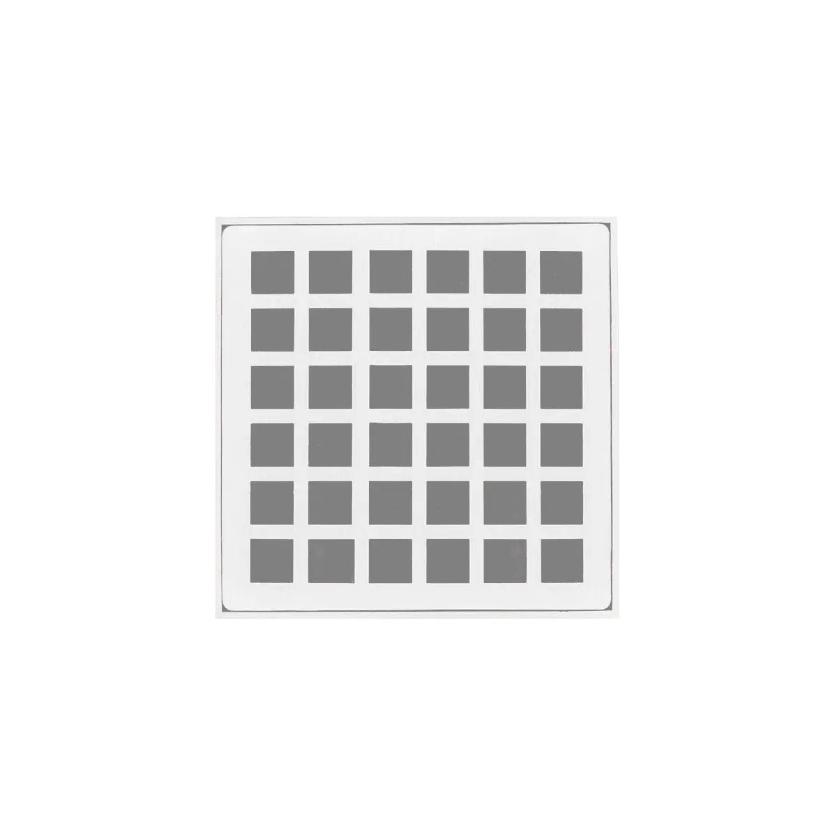 Infinity Drain 4" x 4" QDB 4 Complete Kit with Squares Pattern Decorative Plate with Stainless Steel Bonded Flange Drain Body, 2" No Hub Outlet by Infinity Drain