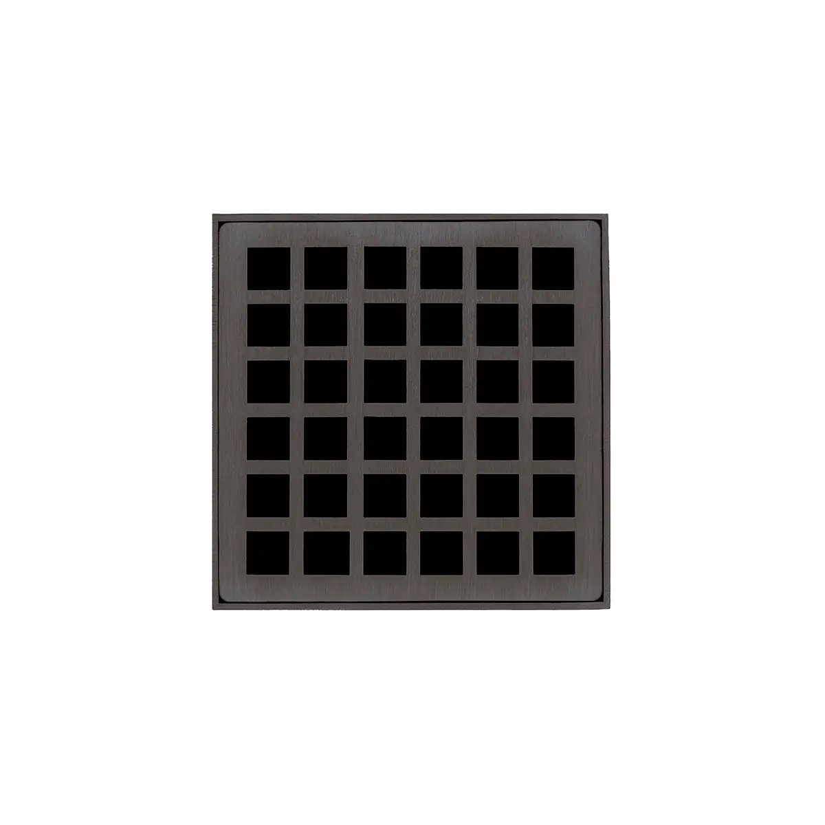 Infinity Drain 4" x 4" QDB 4 Complete Kit with Squares Pattern Decorative Plate with Stainless Steel Bonded Flange Drain Body, 2" No Hub Outlet by Infinity Drain