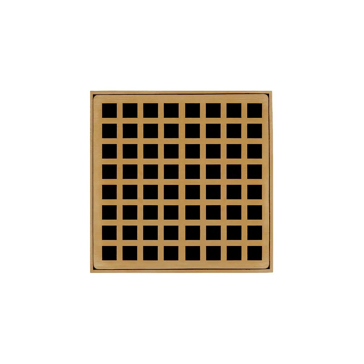 Infinity Drain 5" x 5" QDB 5 Complete Kit with Squares Pattern Decorative Plate with Stainless Steel Bonded Flange Drain Body, 2" No Hub Outlet by Infinity Drain