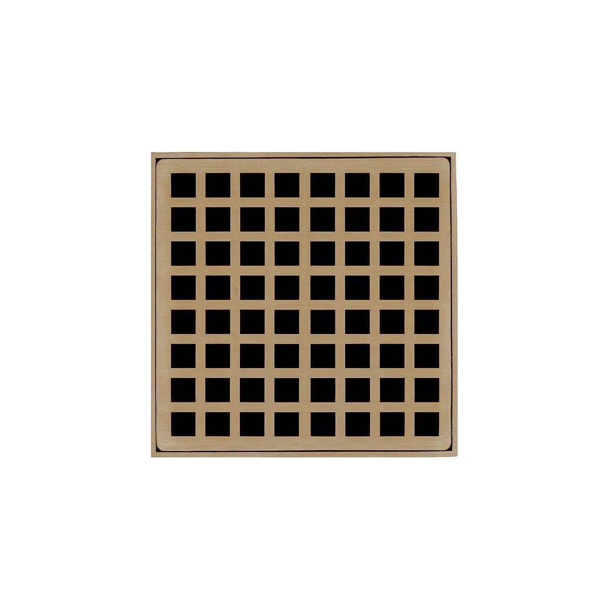 Infinity Drain 5" x 5" QDB 5 Complete Kit with Squares Pattern Decorative Plate with Stainless Steel Bonded Flange Drain Body, 2" No Hub Outlet by Infinity Drain