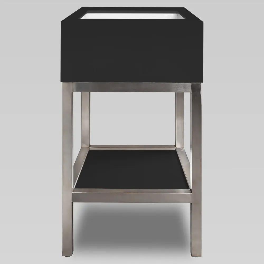 brushed stainless steel vanity frame