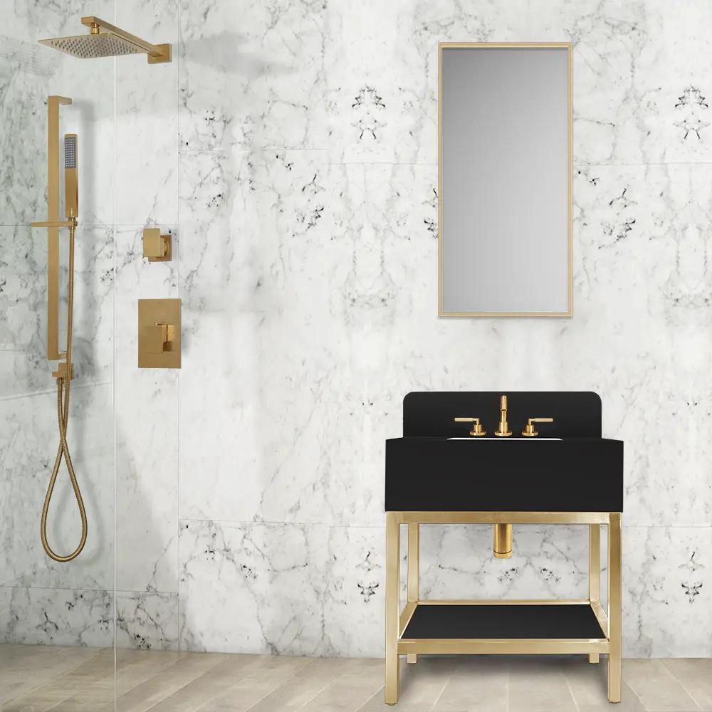 powder coated brass vanity frame