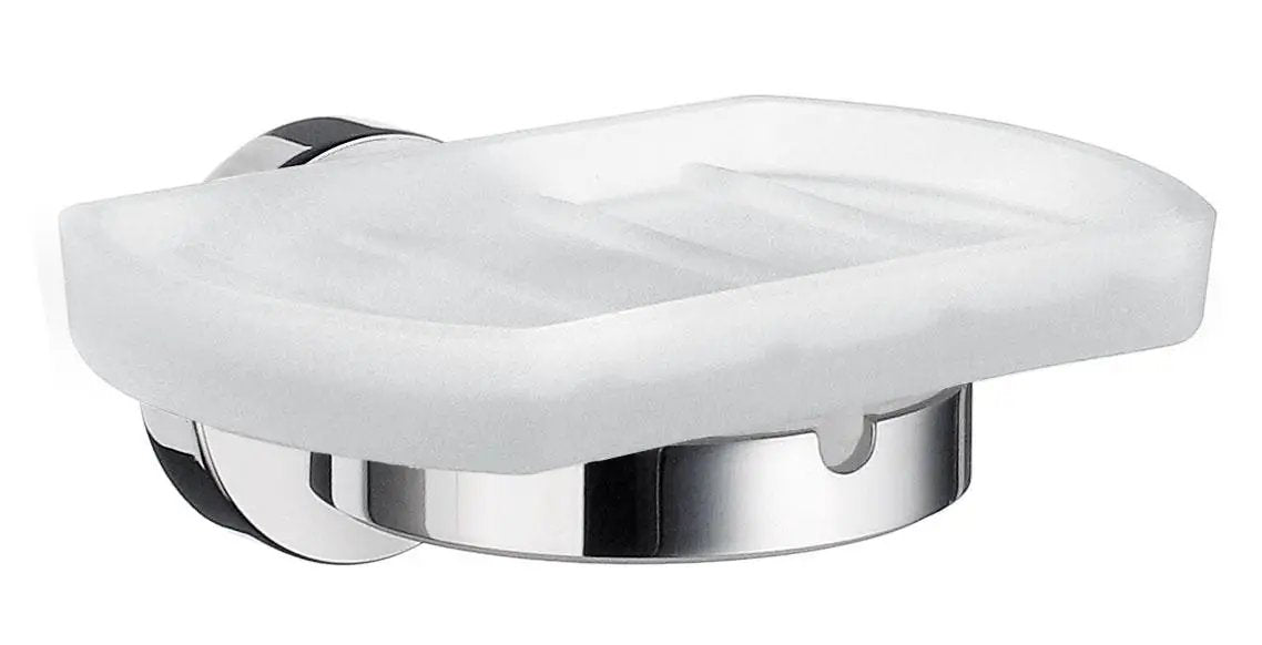 polished chrome holder with soap dish