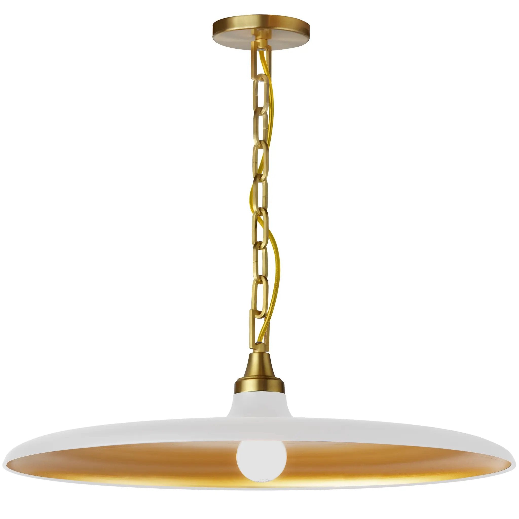 Dainolite 1 Light Pendant with Gold Shade by Dainolite