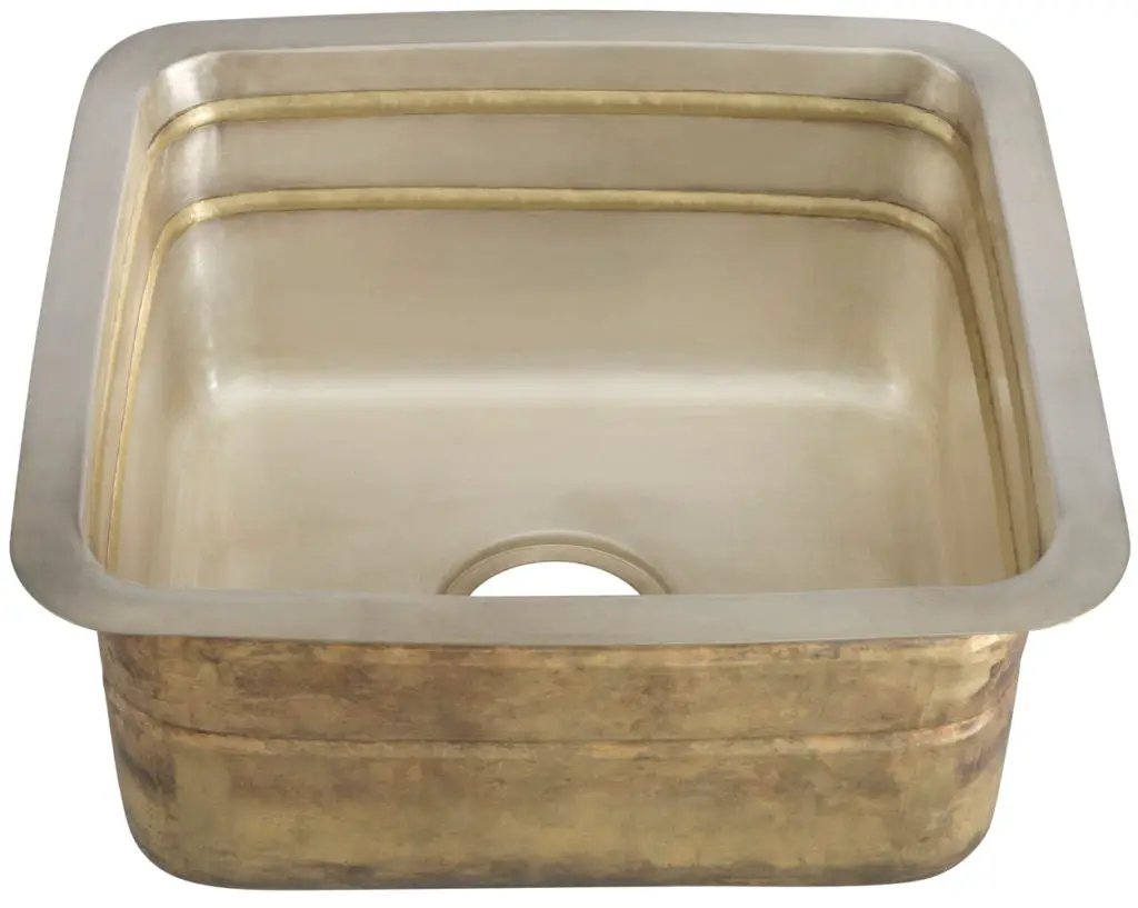 satin brass and burnished nickel smooth sink