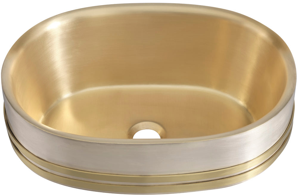 satin brass and burnished nickel smooth sink