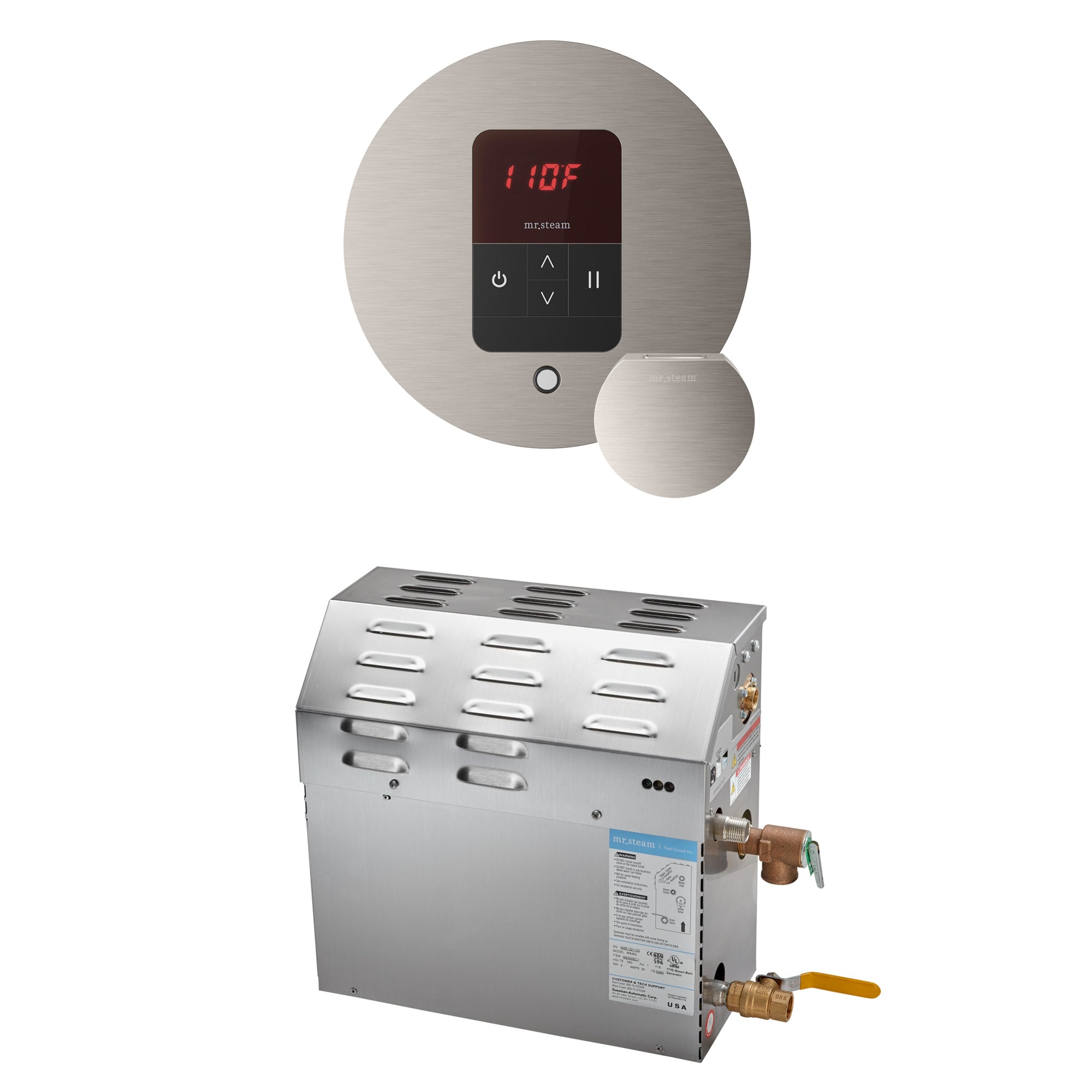 Mr Steam MS 10 kW Steam Shower Generator Package with Round iTempo Control by Mr Steam