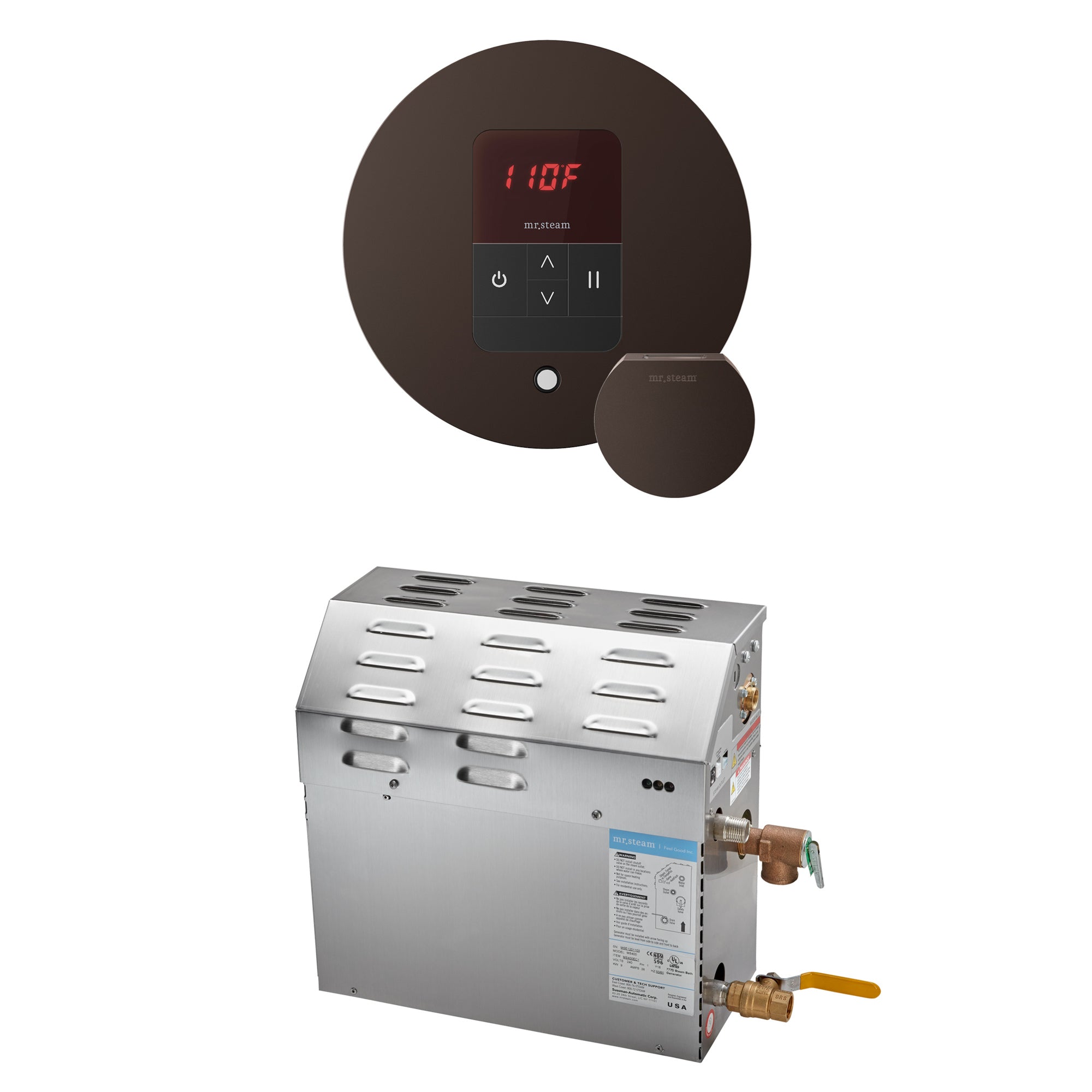 Mr Steam MS 9 kW Steam Shower Generator Package with Round iTempo Control