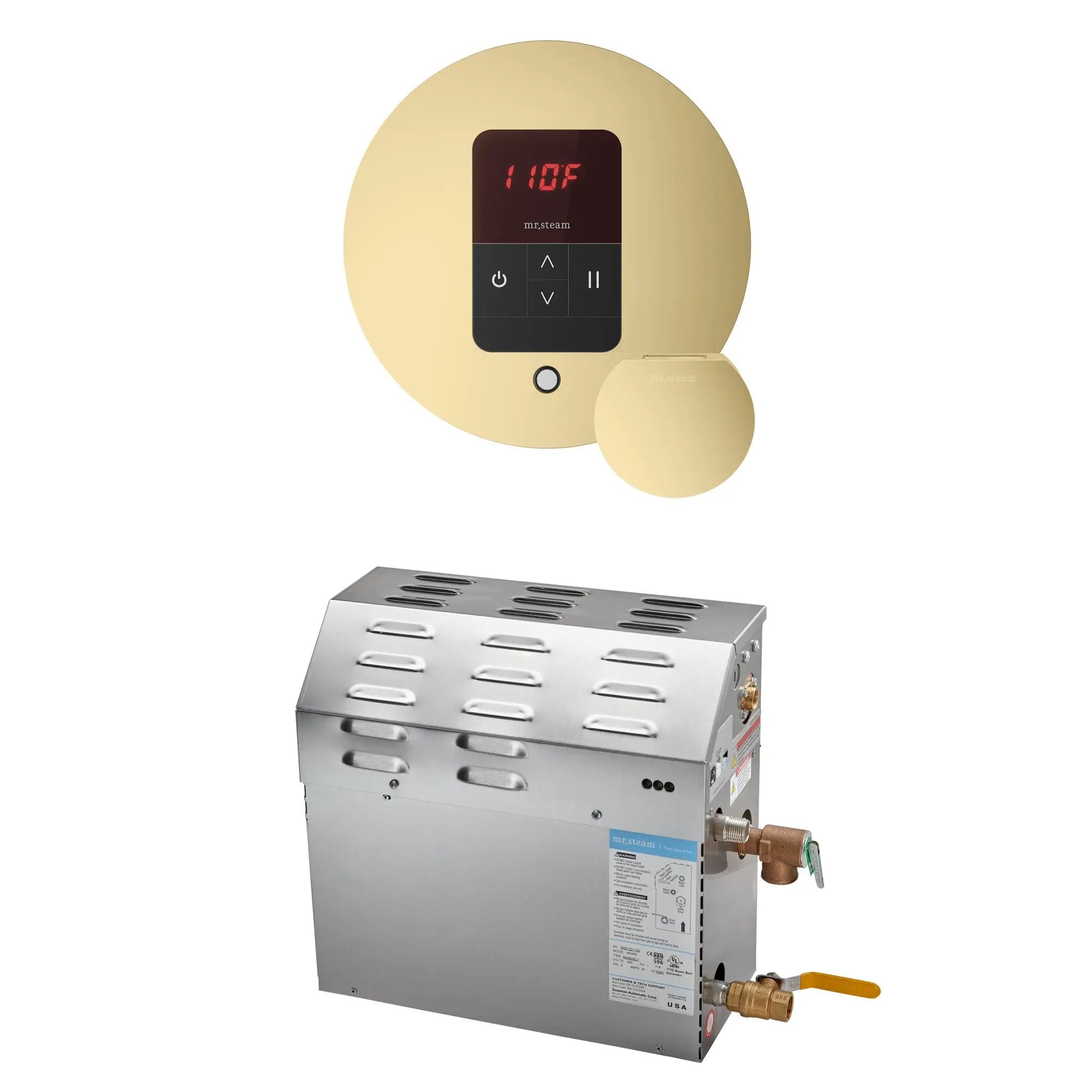 Mr Steam MS 15 kW Steam Shower Generator Package with Round iTempo Control by Mr Steam