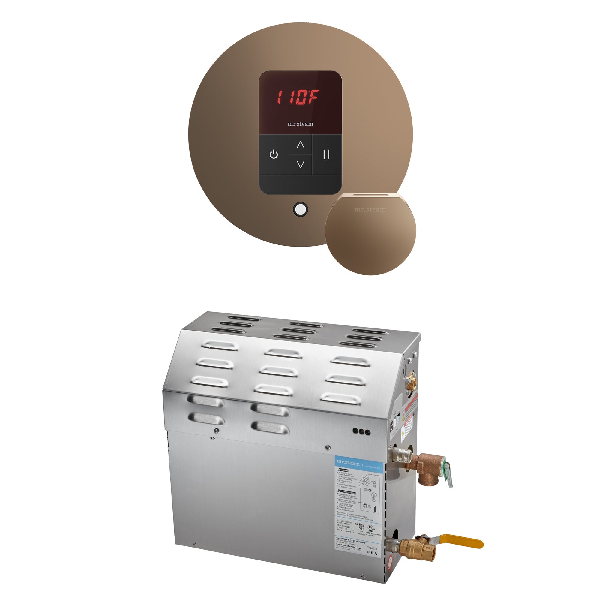 Mr Steam MS 9 kW Steam Shower Generator Package with Round iTempo Control by Mr Steam