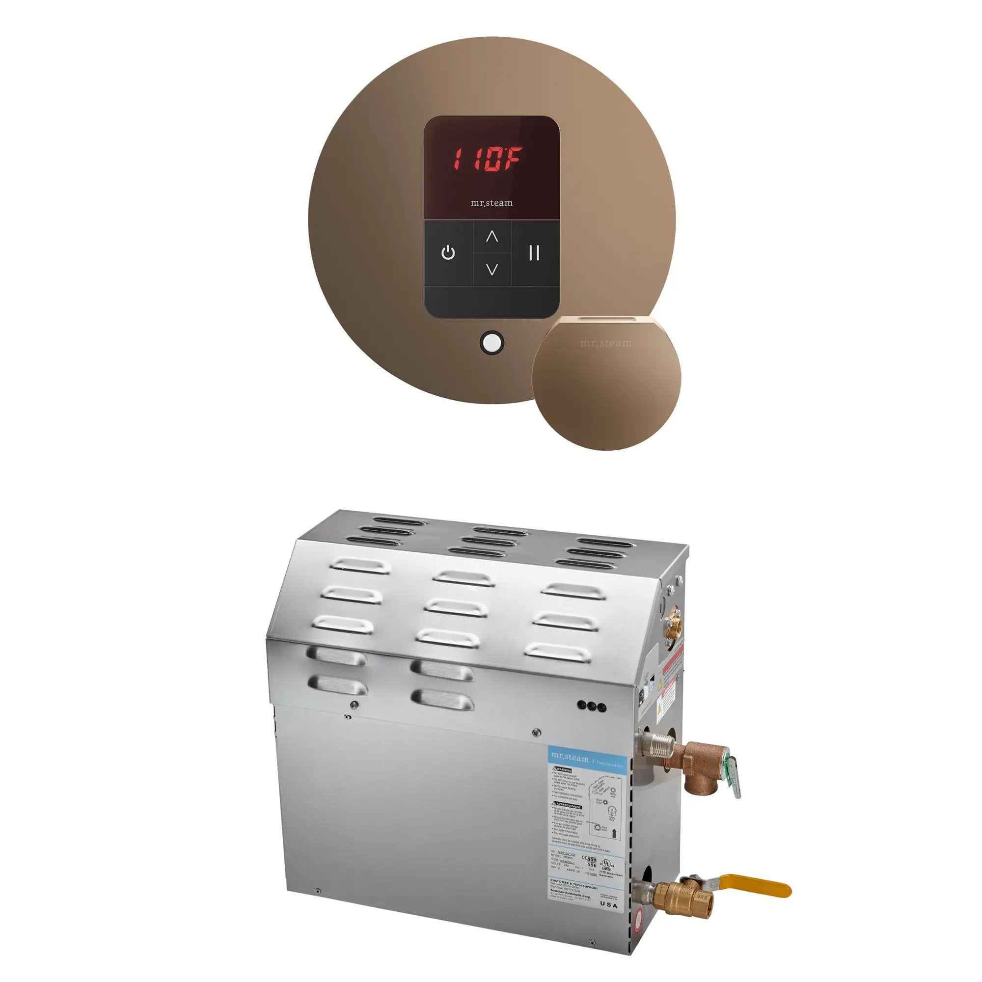 Mr Steam MS 15 kW Steam Shower Generator Package with Round iTempo Control by Mr Steam