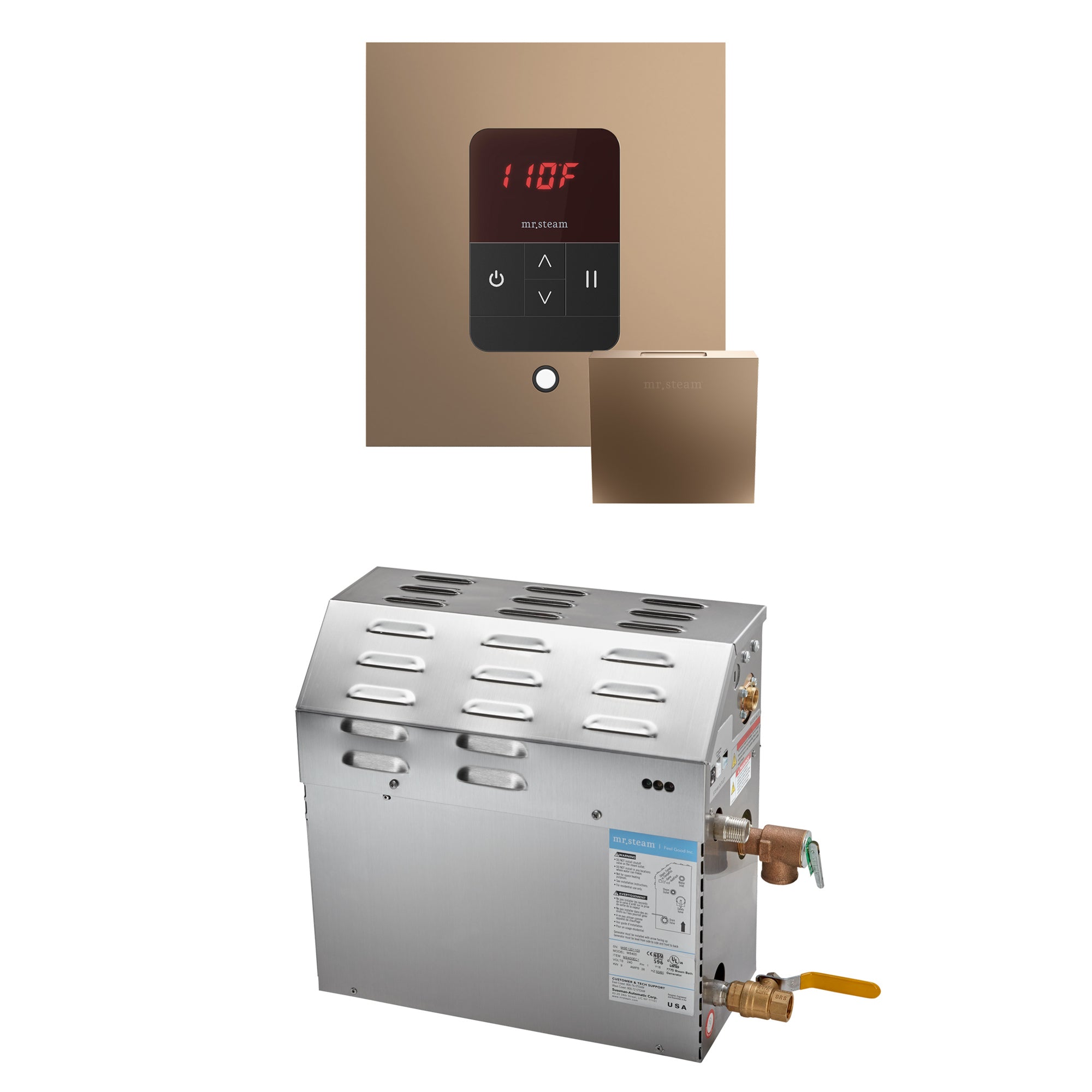 Mr Steam MS 9 kW Steam Shower Generator Package with Square iTempo Control