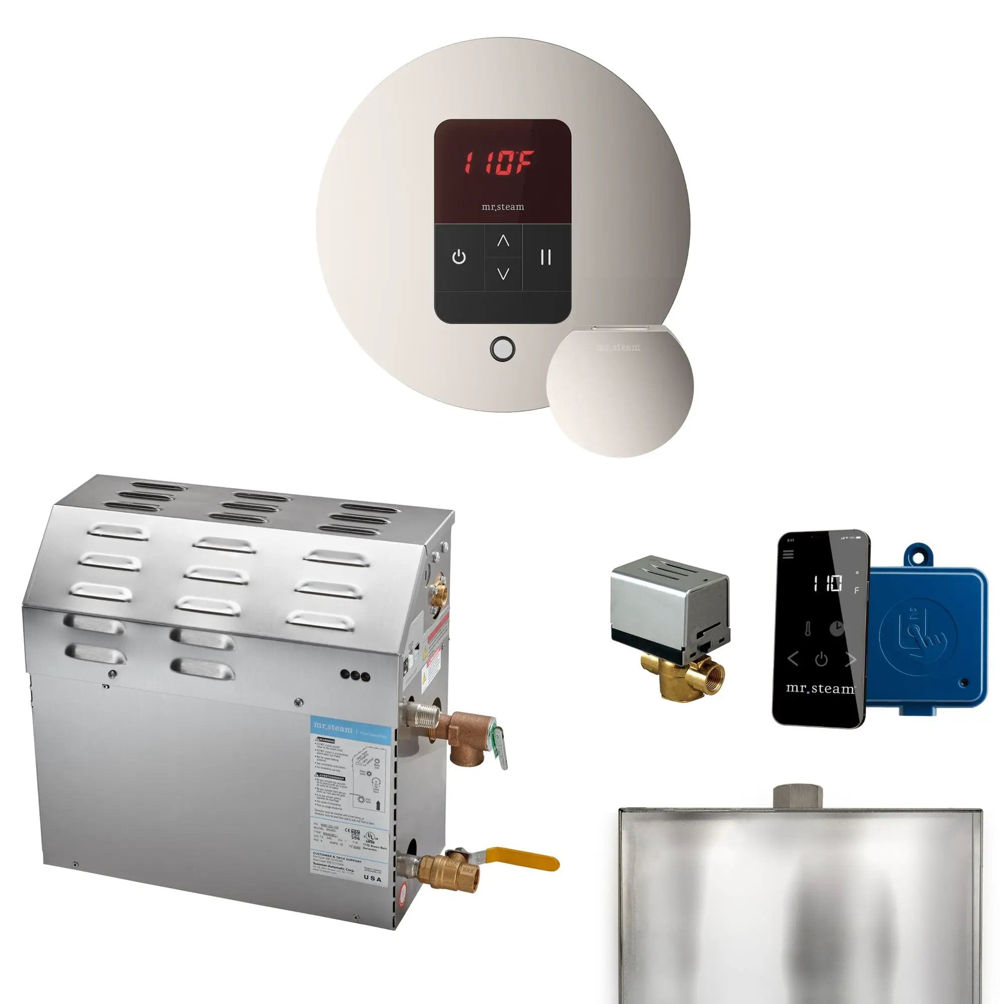 Mr Steam MS 6 kW Steam Shower Generator Package with Round iTempo Control by Mr Steam
