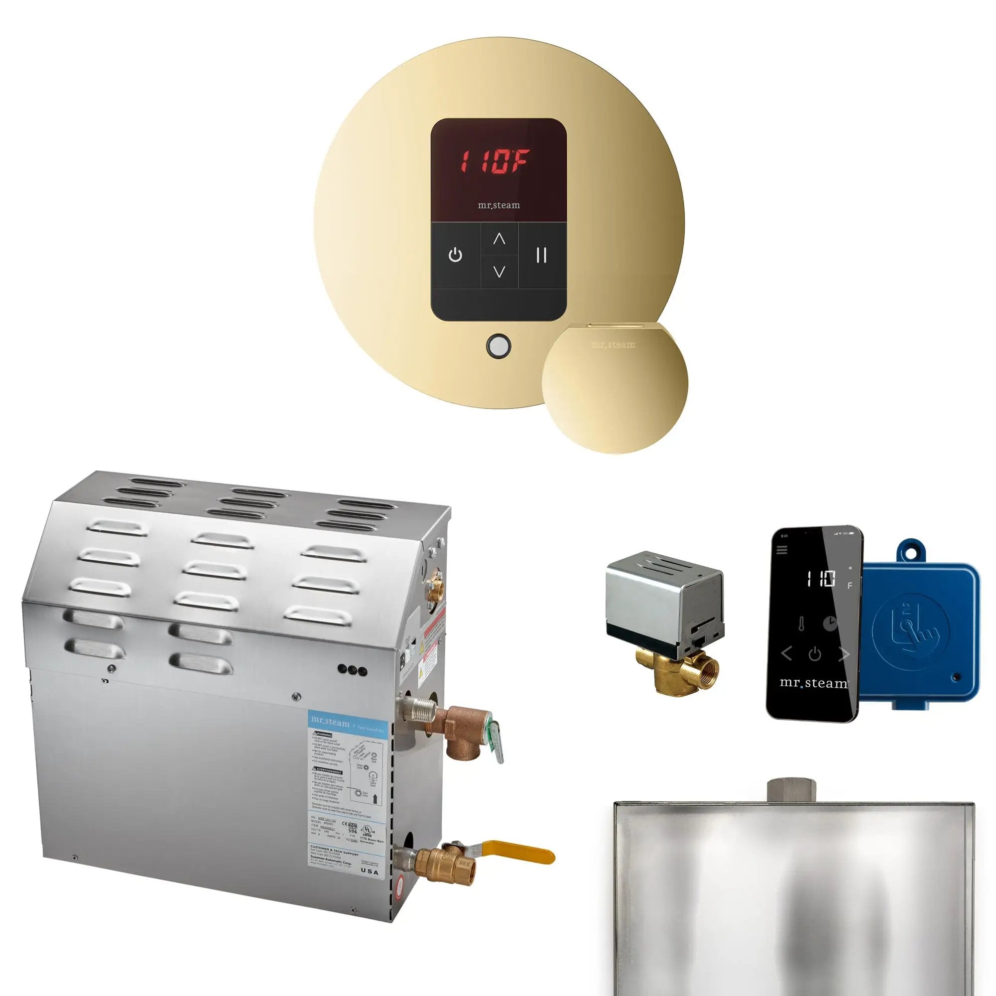Mr Steam MS 15 kW Steam Shower Generator Package with Round iTempo Control by Mr Steam