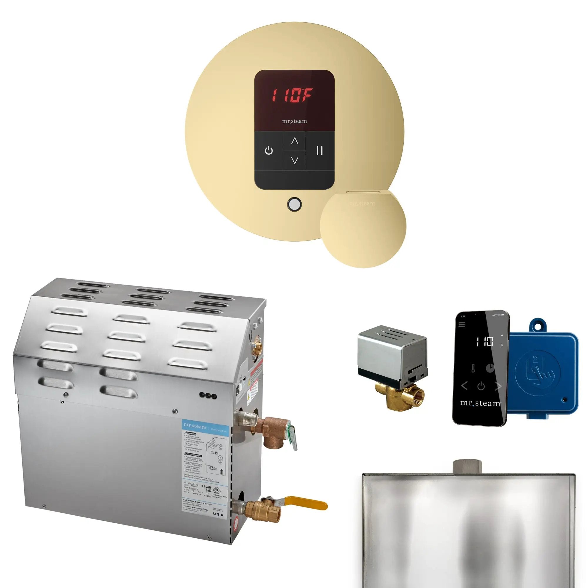 Mr Steam MS 12 kW Steam Shower Generator Package with Round iTempo Control by Mr Steam