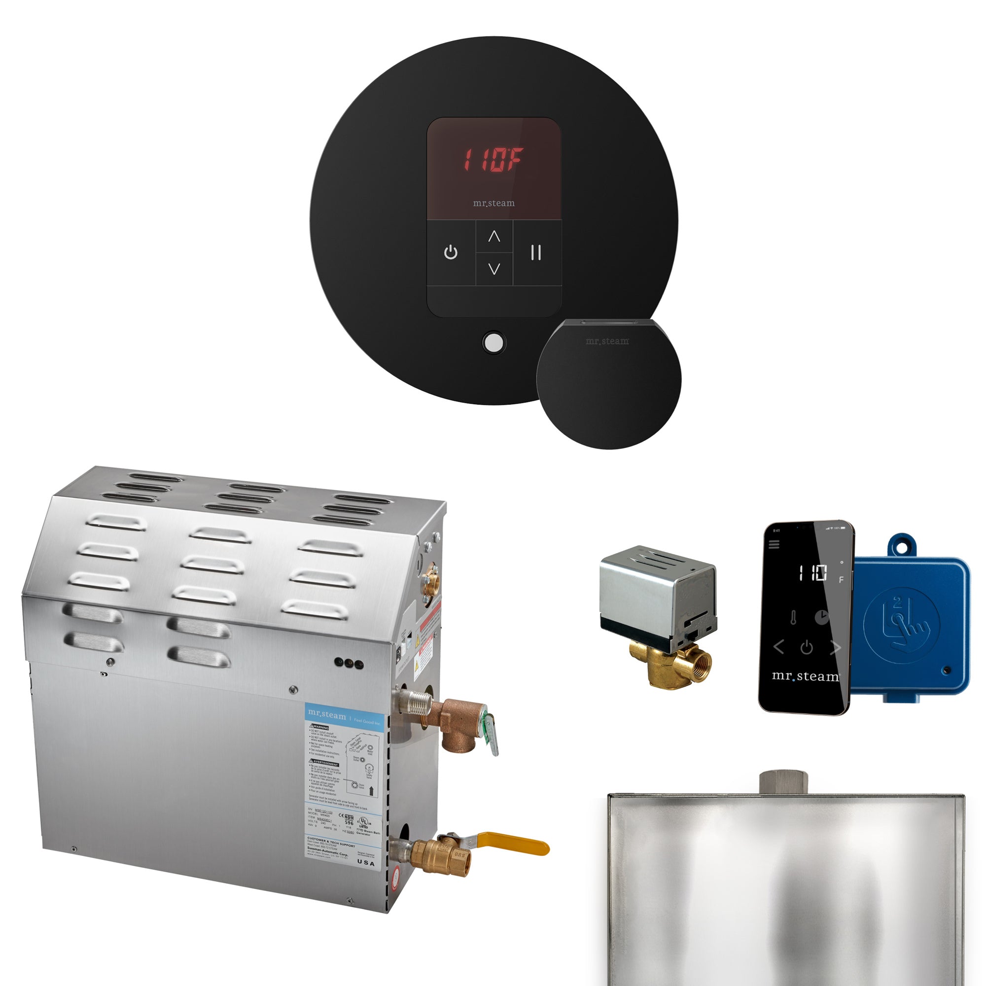 Mr Steam MS 7.5 kW Steam Shower Generator Package with Round iTempo Control