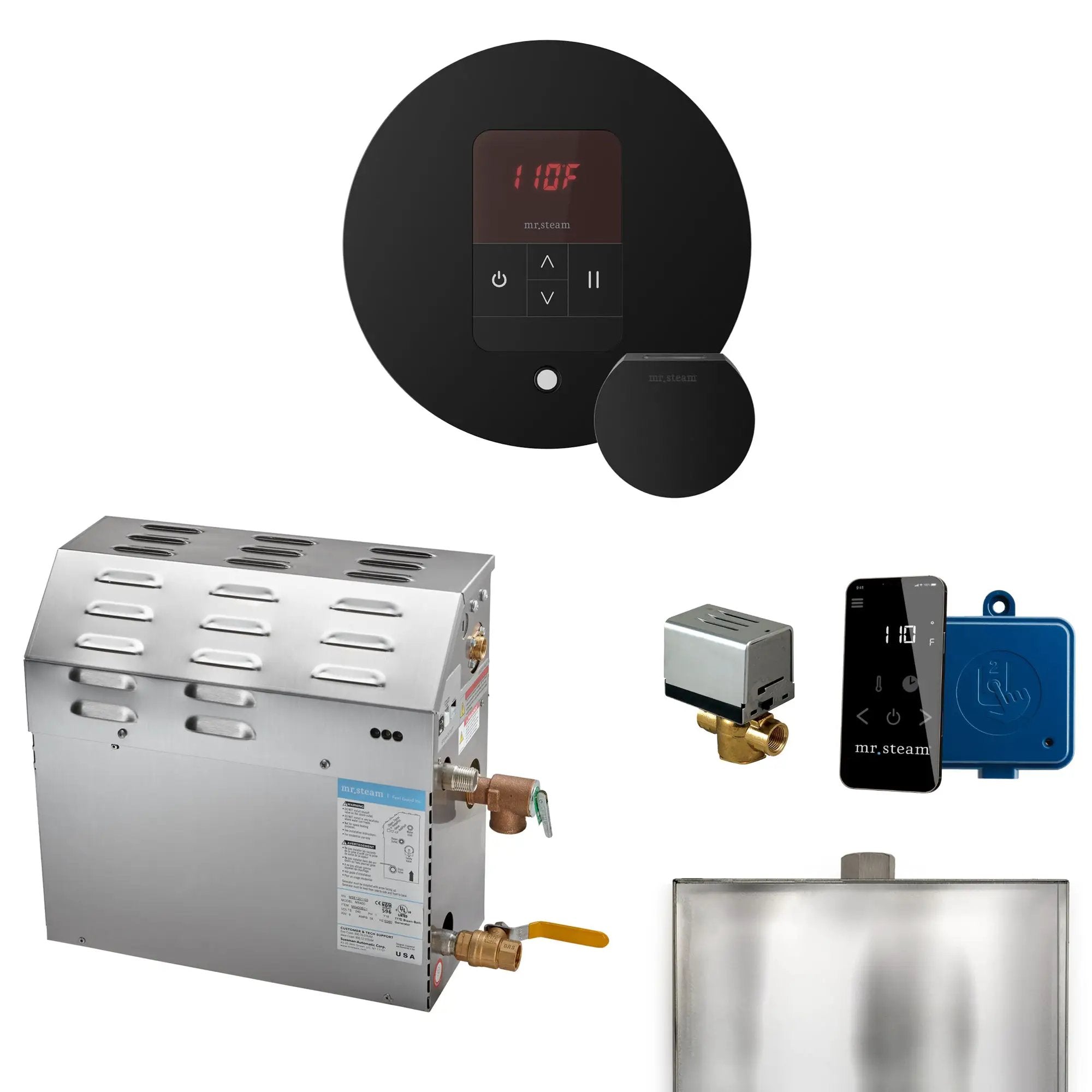 Mr Steam MS 9 kW Steam Shower Generator Package with Round iTempo Control by Mr Steam