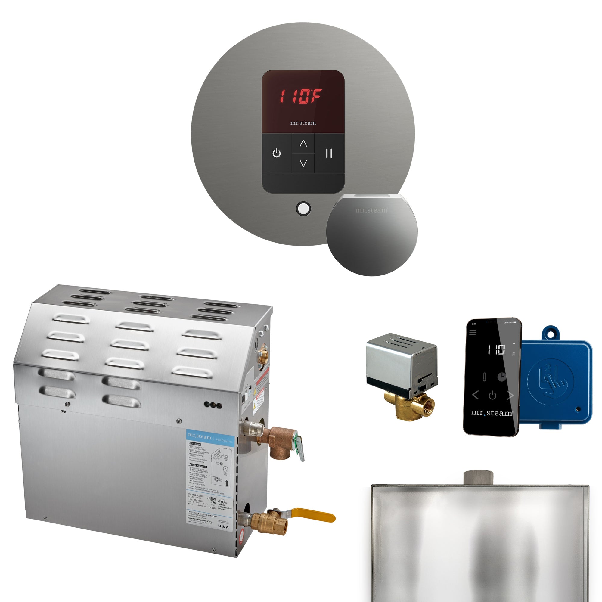 Mr Steam MS 15 kW Steam Shower Generator Package with Round iTempo Control
