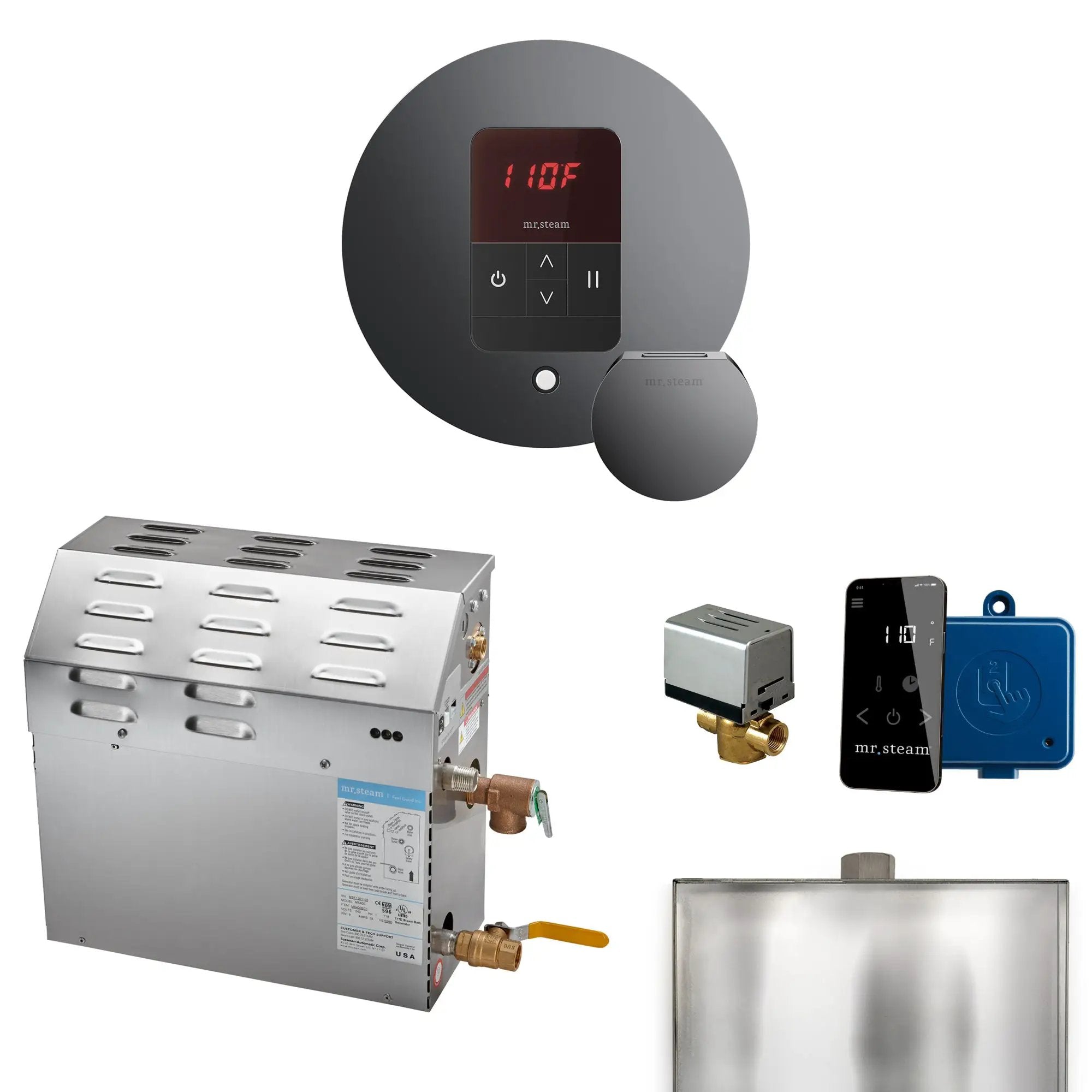 Mr Steam MS 7.5 kW Steam Shower Generator Package with Round iTempo Control by Mr Steam