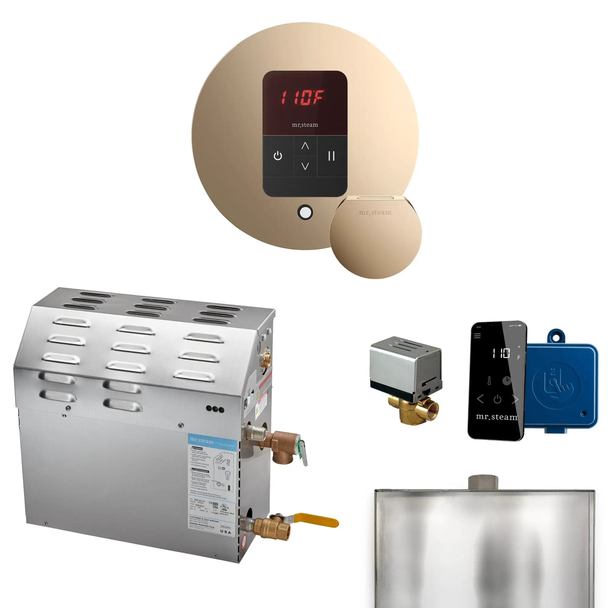 Mr Steam MS 5 kW Steam Shower Generator Package with Round iTempo Control by Mr Steam