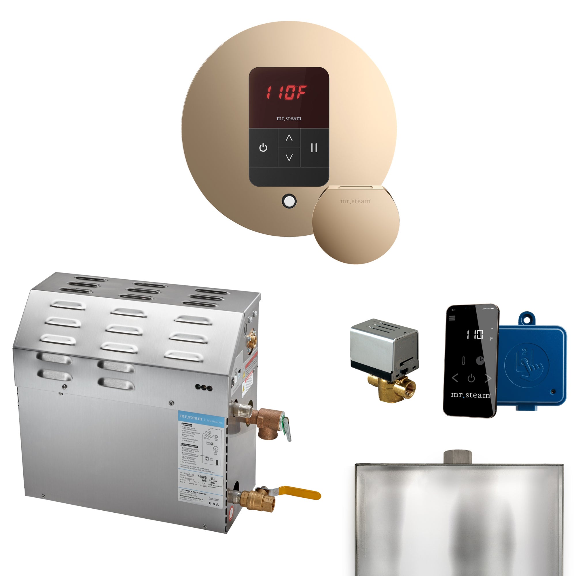 Mr Steam MS 15 kW Steam Shower Generator Package with Round iTempo Control by Mr Steam