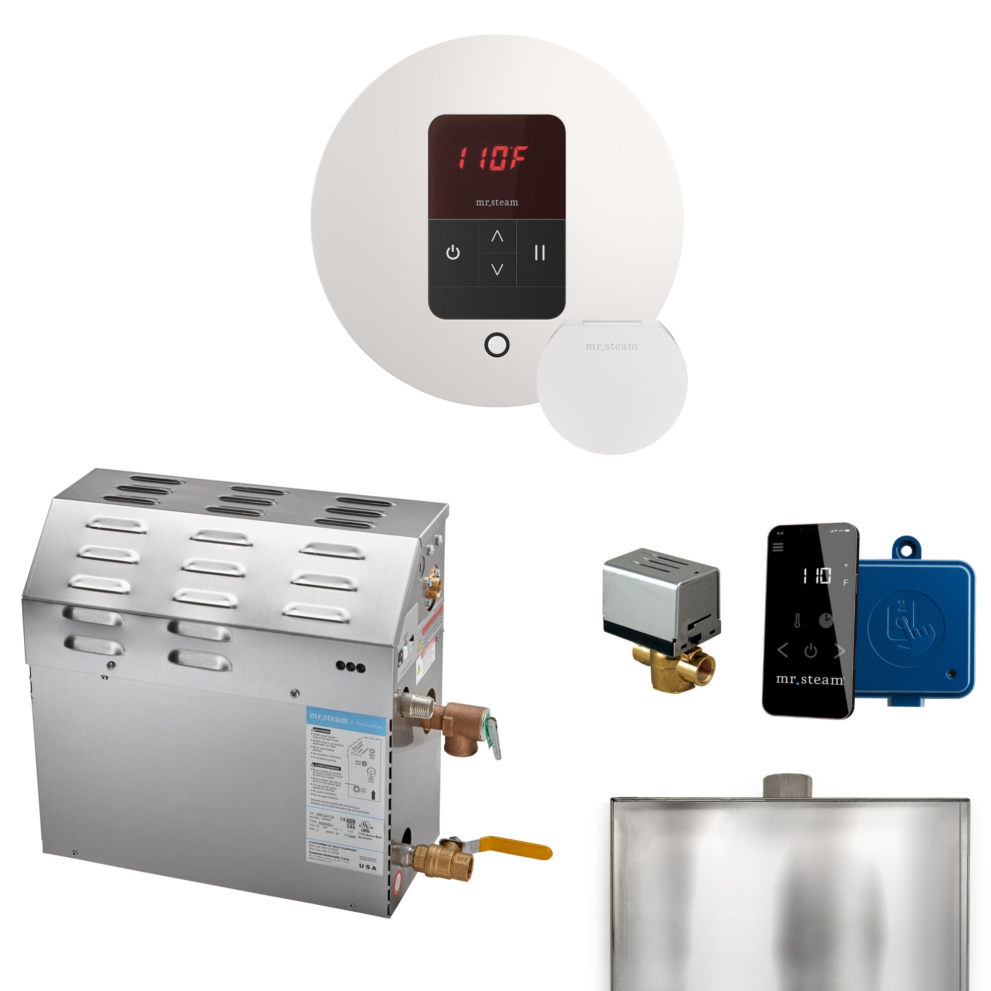 Mr Steam MS 7.5 kW Steam Shower Generator Package with Round iTempo Control