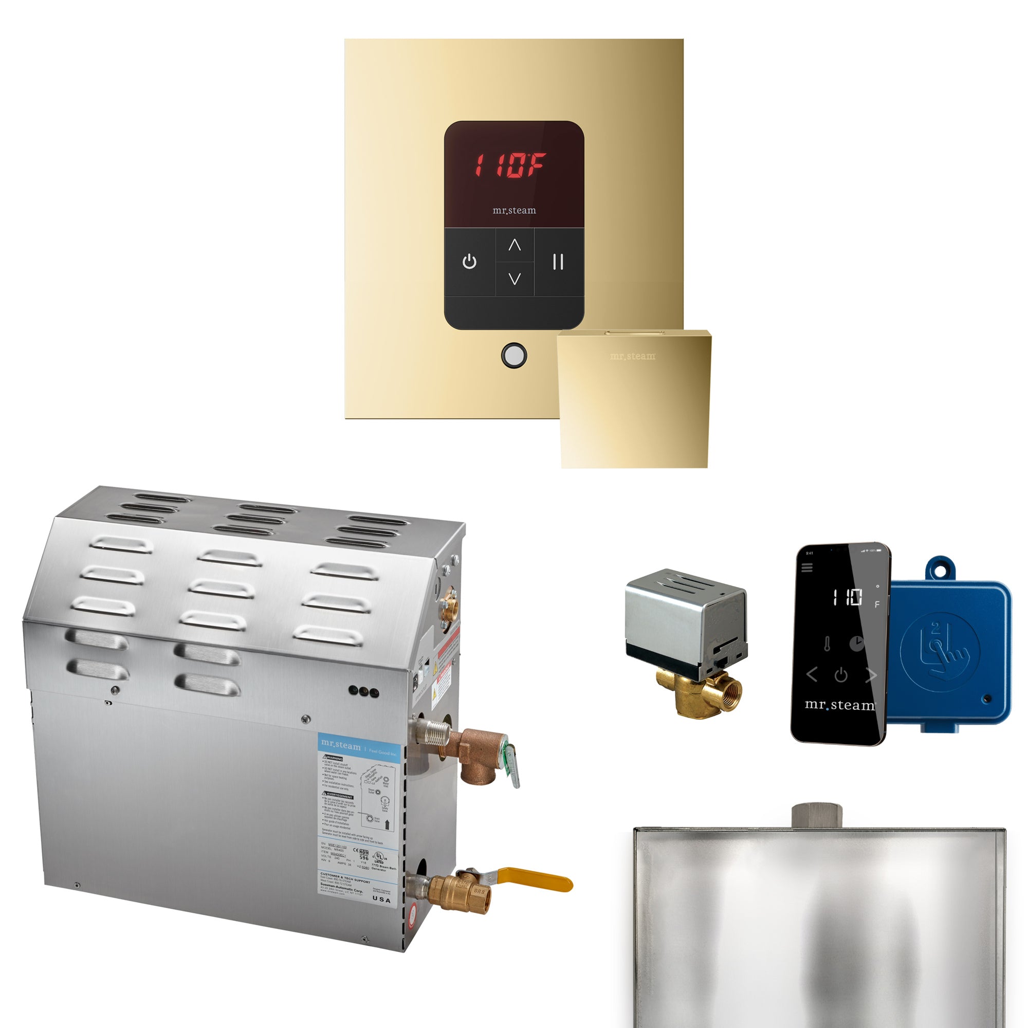 Mr Steam MS 7.5 kW Steam Shower Generator Package with Square iTempo Control by Mr Steam