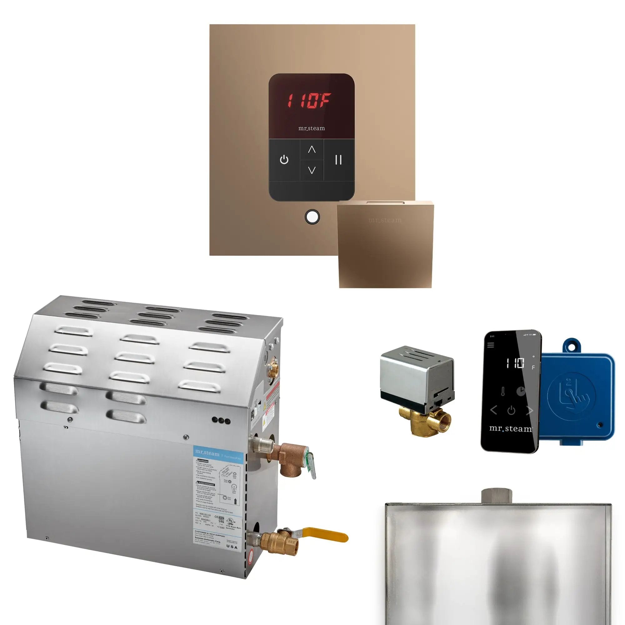 Mr Steam MS 15 kW Steam Shower Generator Package with Square iTempo Control by Mr Steam