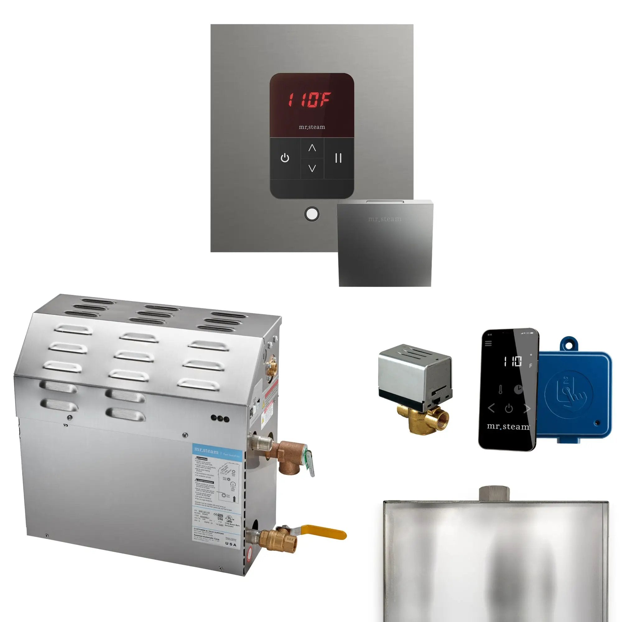 Mr Steam MS 12 kW Steam Shower Generator Package with Square iTempo Control by Mr Steam