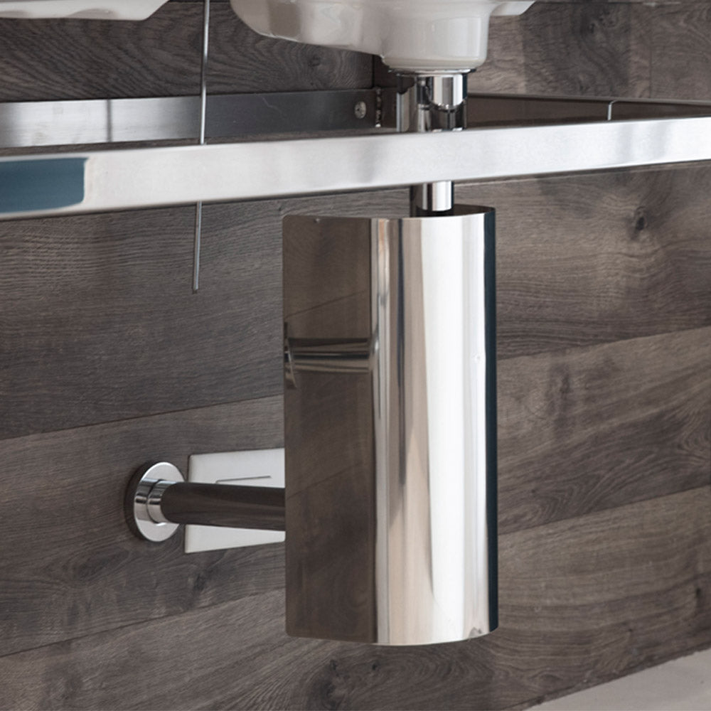 polished stainless steel trap