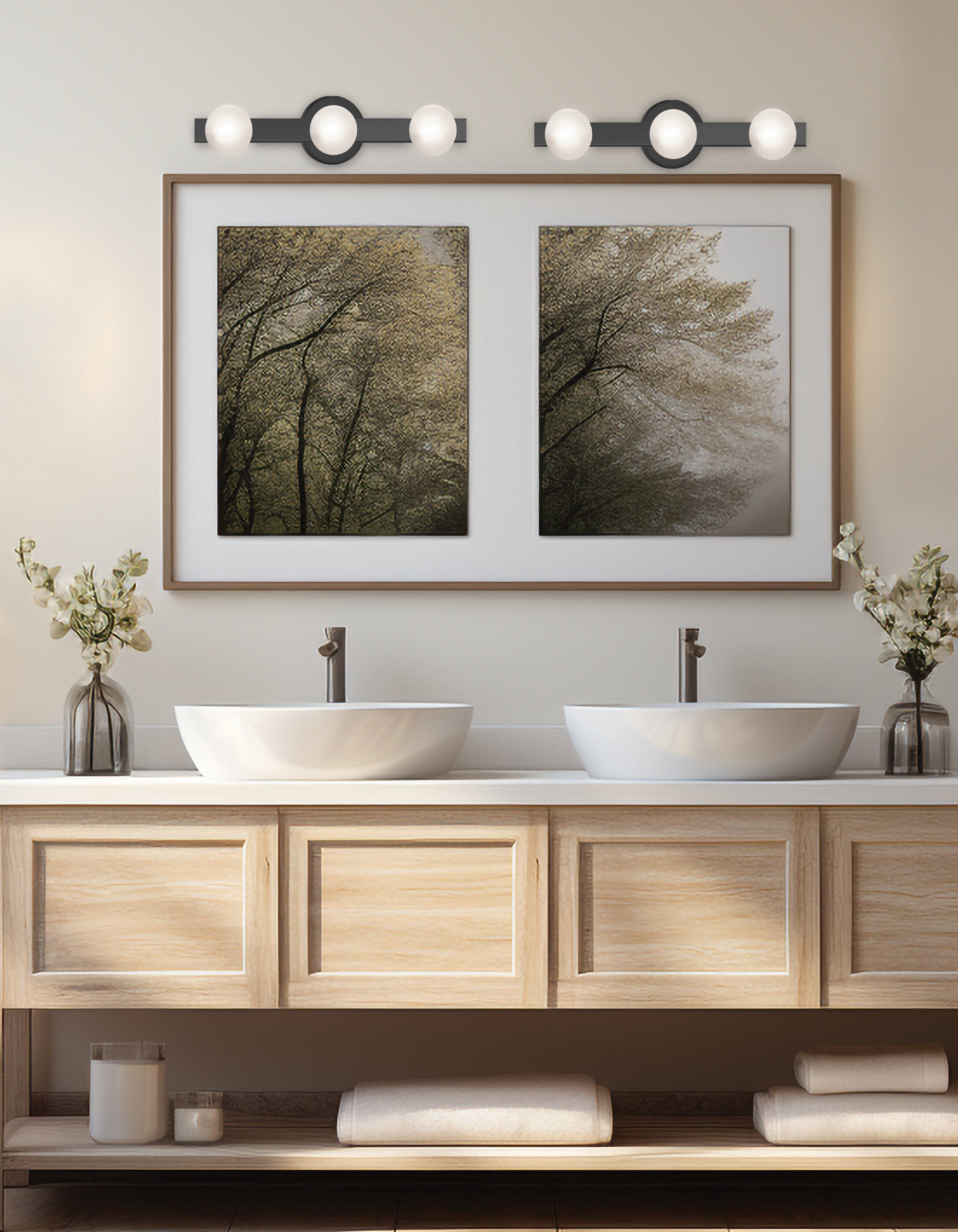 matte black with frosted glass wall mount